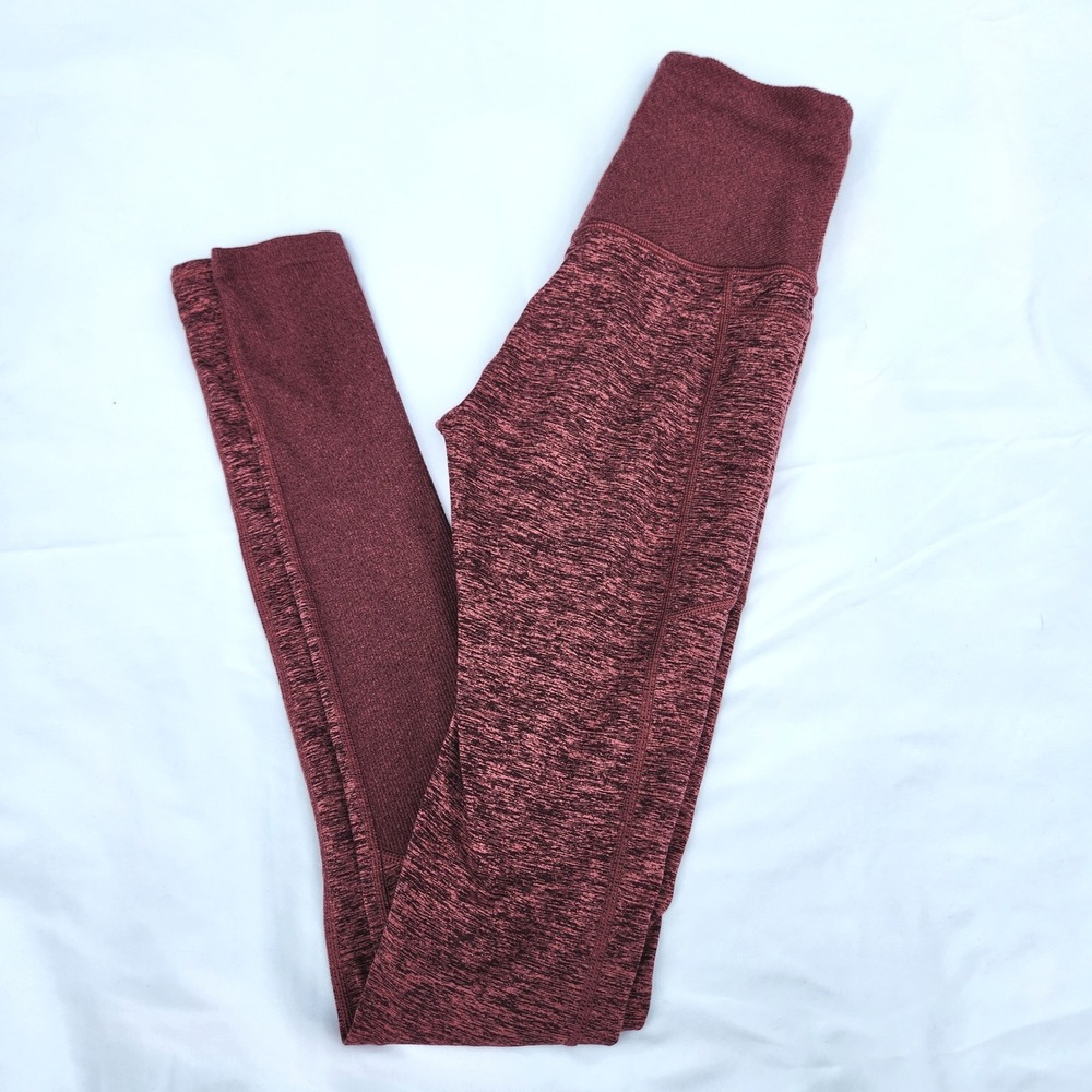ATHLETA XXS‎ Exhale Heel Tight Burgundy Heather High Waist Leggings